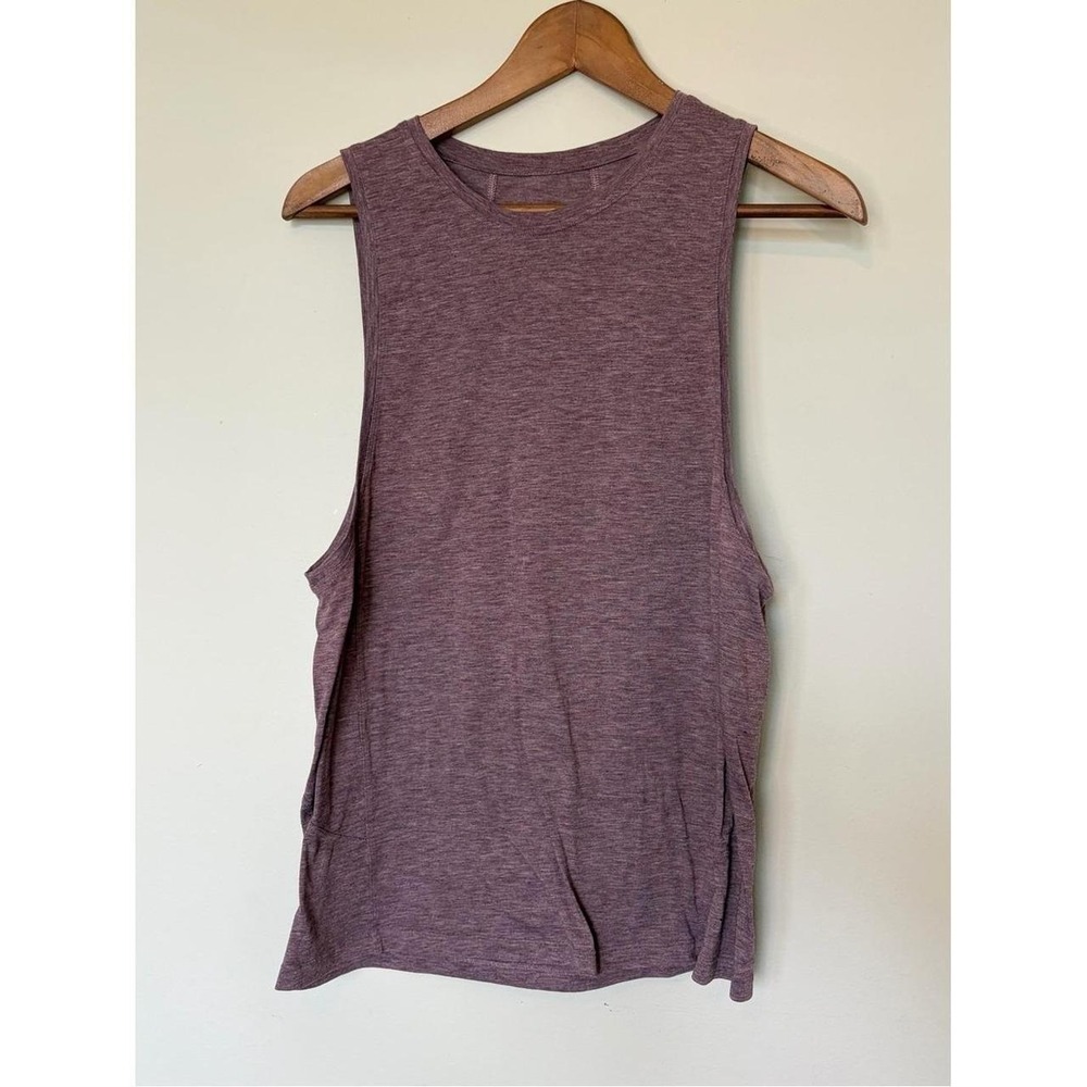 Lululemon Athletica Heathered Plum Muscle Tank Top Pink Purple Womens Size 8